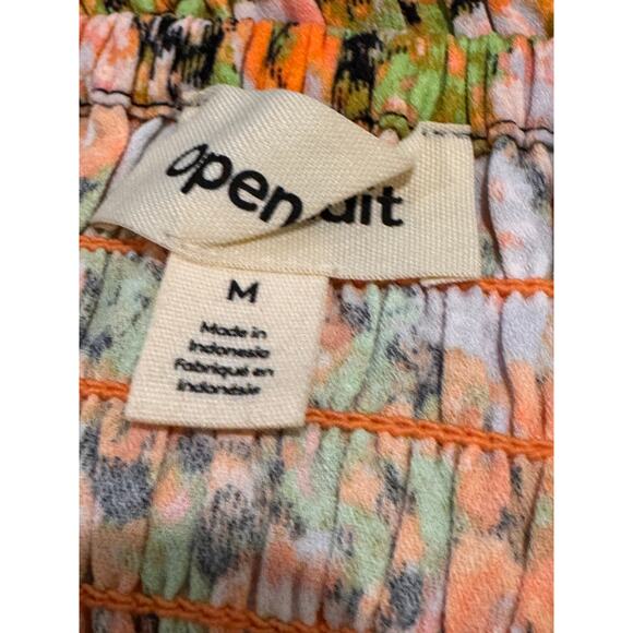 OPEN EDIT ~ NORDSTROM Multi Meadow Floral Smocked Back Crop Camisole  M - Picture 9 of 9